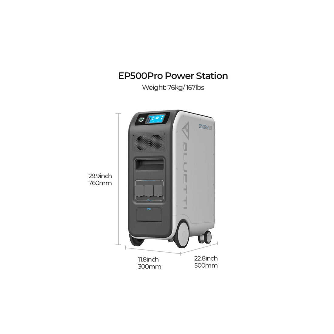 BLUETTI EP500Pro Solar Power Station – 3,000W AC Output, 5,120Wh LiFePO₄ Battery, UPS & App-Controlled