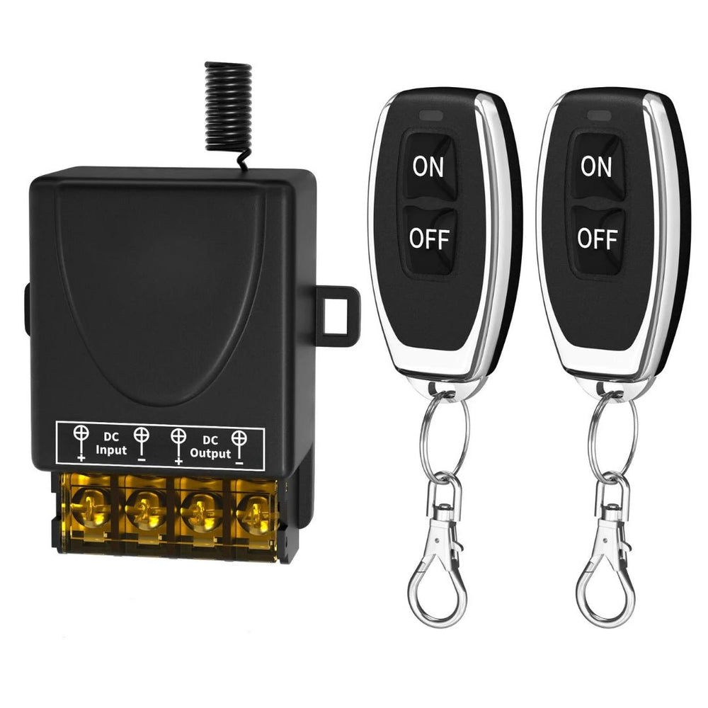 12V wireless remote control switch with receiver module and two on off remote controls