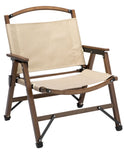 4x Bamboo Folding Outdoor Camping Chairs – Khaki/Beige | Eco-Friendly, Portable & Stylish