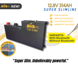 BWB Super Slim 314Ah 12V LiFePO₄ Lithium Battery (Optional Bluetooth Monitoring) — Australian Made