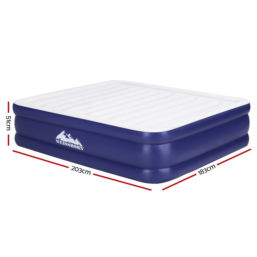 Weisshorn King Air Mattress – Inflatable Bed with Built-In AC Pump