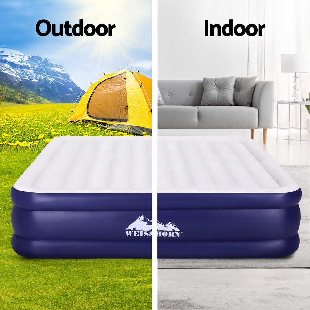 Weisshorn King Air Mattress – Inflatable Bed with Built-In AC Pump