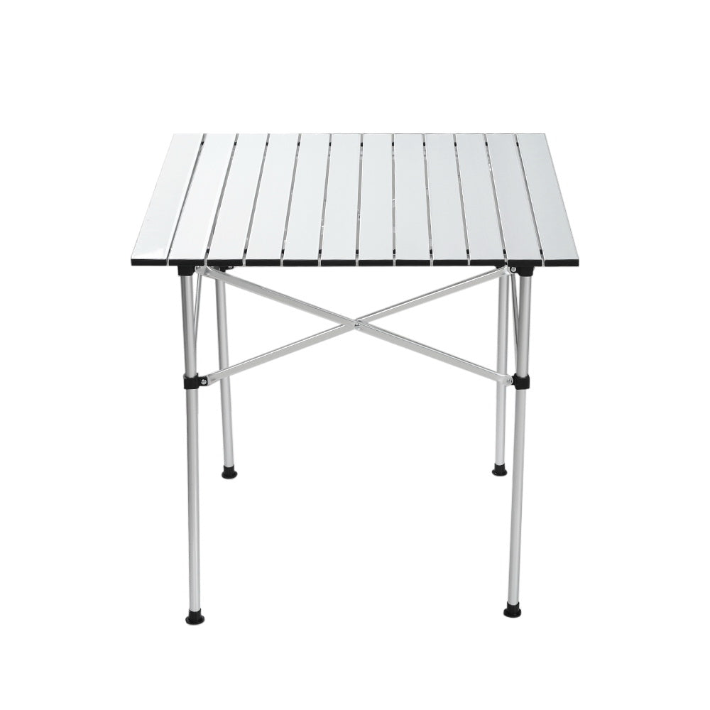 Weisshorn Folding Camping Table 70cm – Roll-Up Aluminium Picnic Table for Outdoor BBQ & Camping