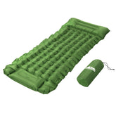 Weisshorn Self-Inflating Camping Mattress – Single Sleeping Mat with Pillow | 9cm Thick Air Bed Pad | Green