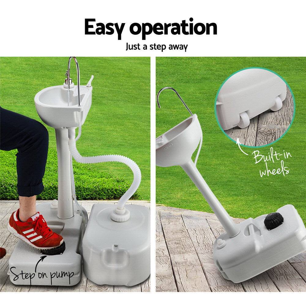 Weisshorn Portable Camping Hand Wash Sink – 43L Water Capacity