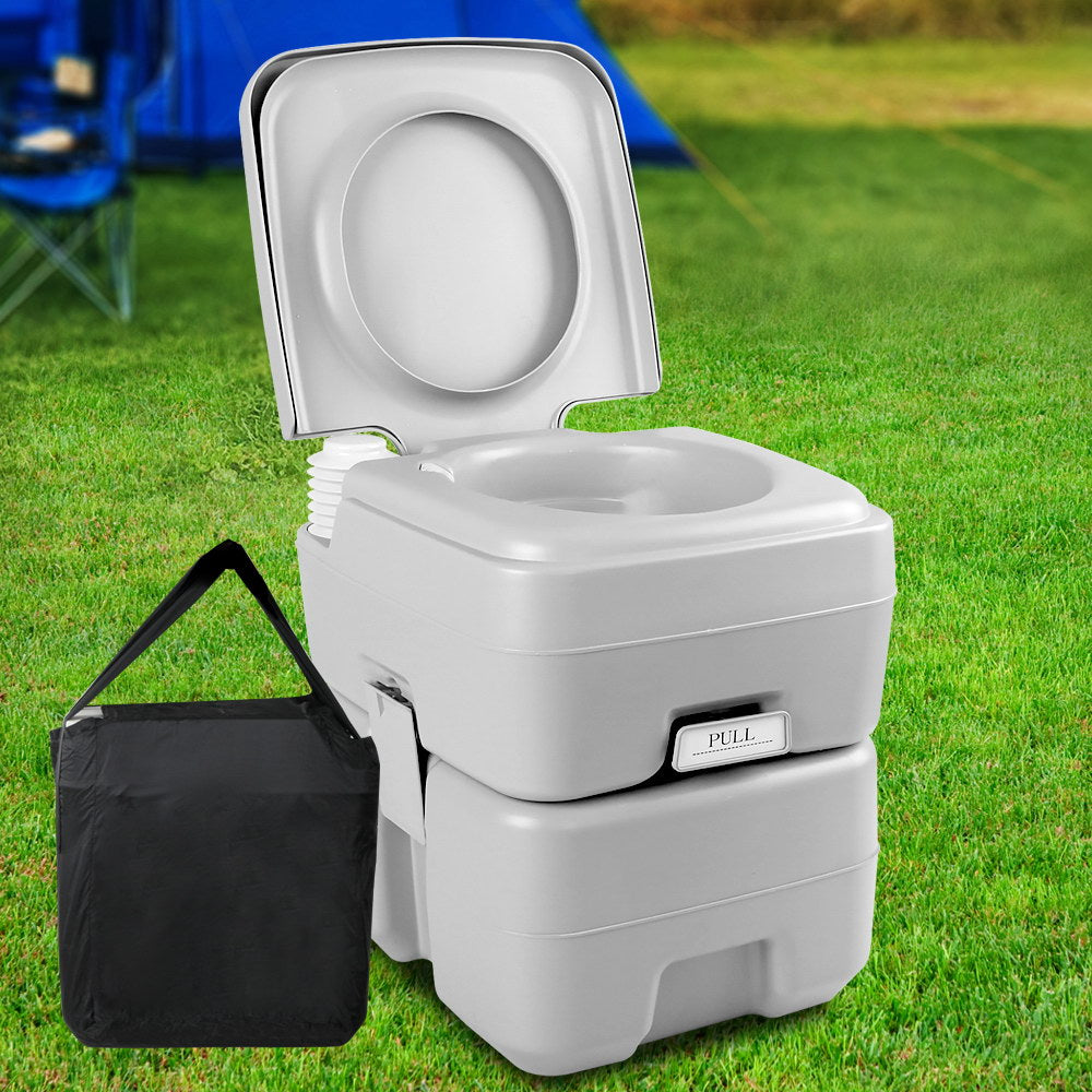Weisshorn 20L Portable Camping Toilet – Grey with Carry Bag