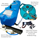 Caravan Off-Grid Water Kit – 110L Bladder, Pump, Filter Kit & Hoses