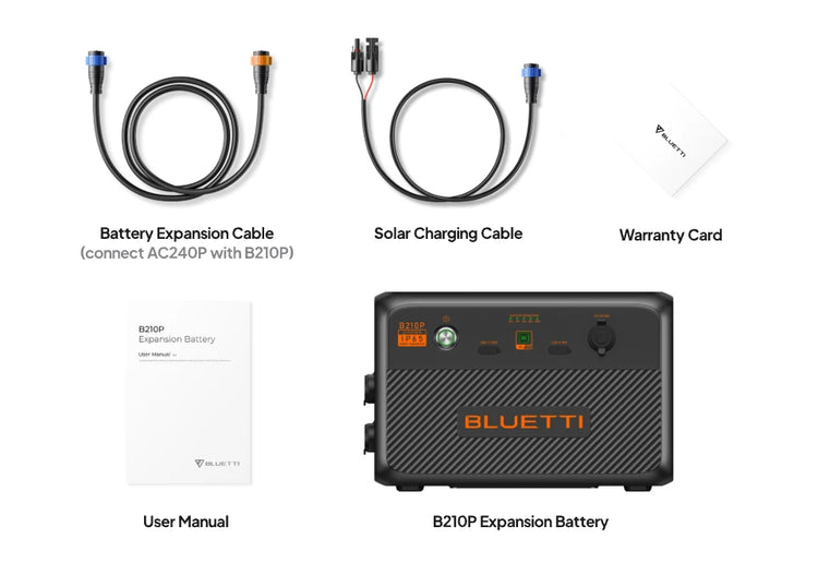 BLUETTI B210P Expansion Battery – 2,150Wh IP65 Water & Dustproof, LiFePO₄, USB & 12V Outputs, 6-Year Warranty