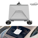 Starlink Mini triple suction cup mount installed on vehicle sunroof with three suction cups for stable mobile Starlink setup