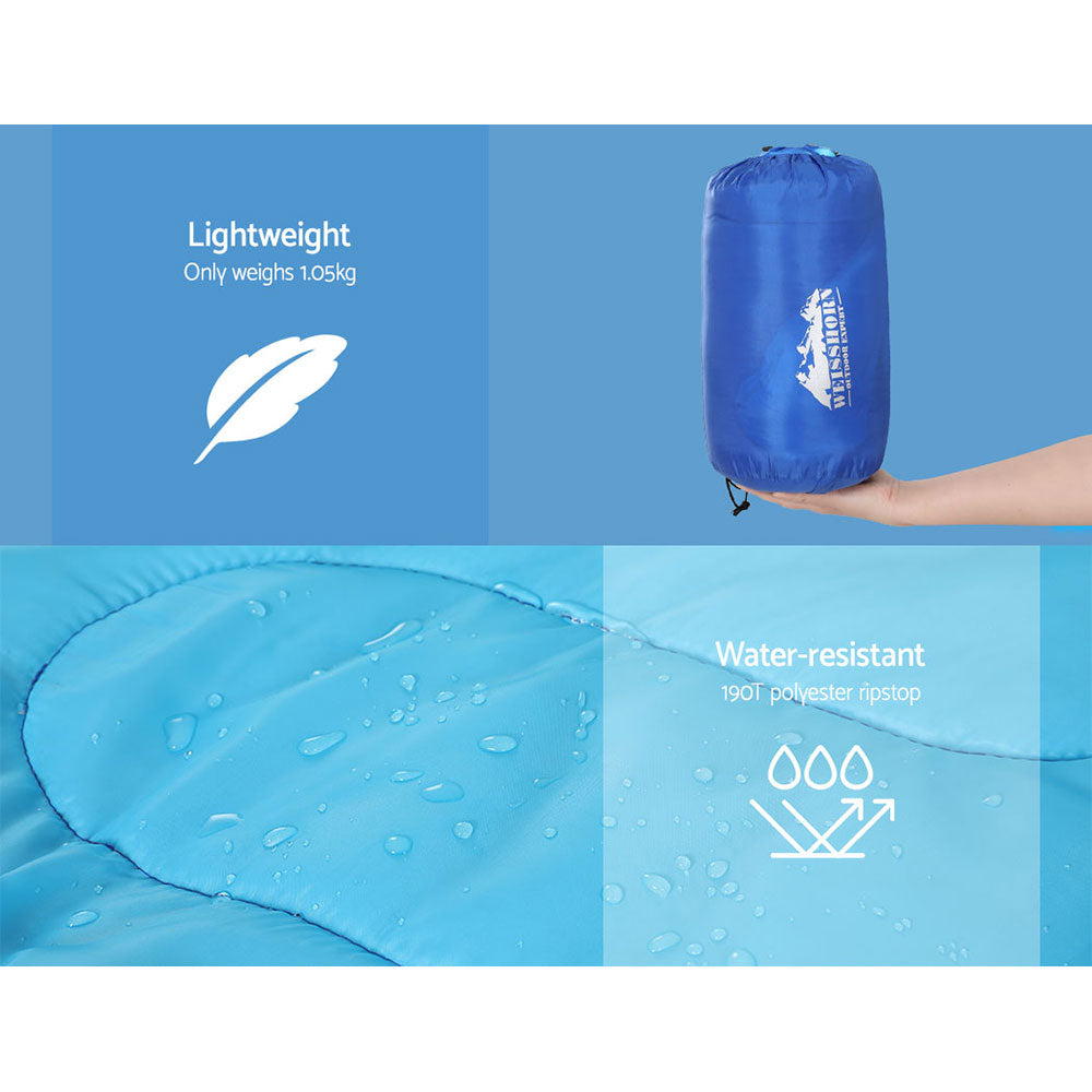 Weisshorn Kids Thermal Sleeping Bag | Lightweight, Water-Resistant & Cosy for Camping and Hiking – Blue