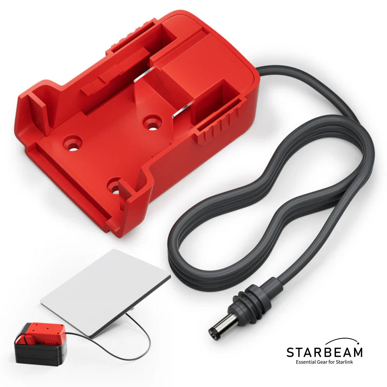 Starlink Mini Power Tool Battery Adapter for Milwaukee M18 18V batteries with 1m DC cable