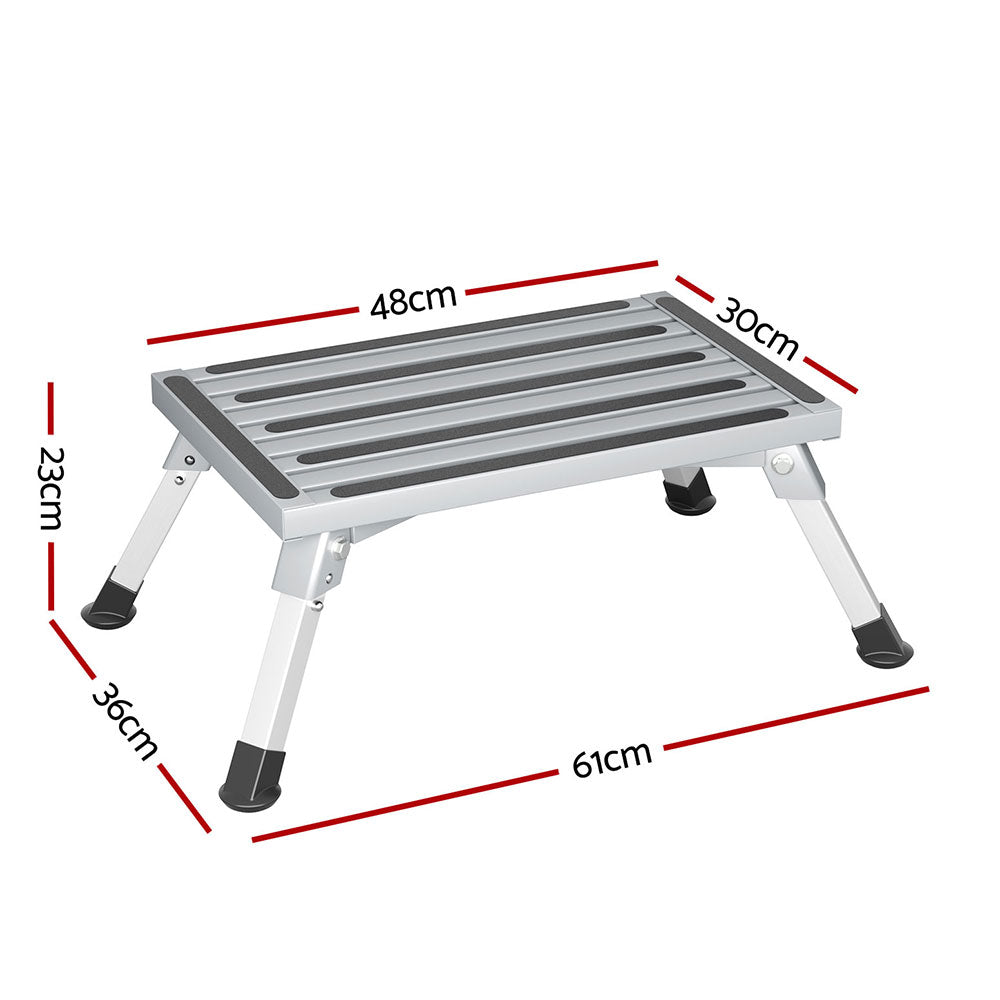 Weisshorn Folding Aluminium Caravan Step – 200kg Weight Capacity
