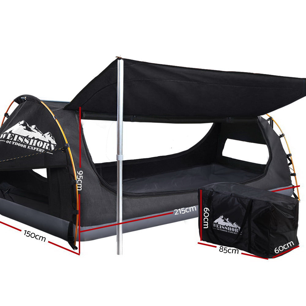 Weisshorn Double Canvas Swag - Dark Grey