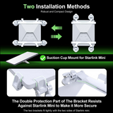 Starlink Mini Suction Mount showing installation methods