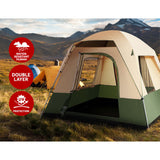 Weisshorn 4-Person Family Camping Tent – Green