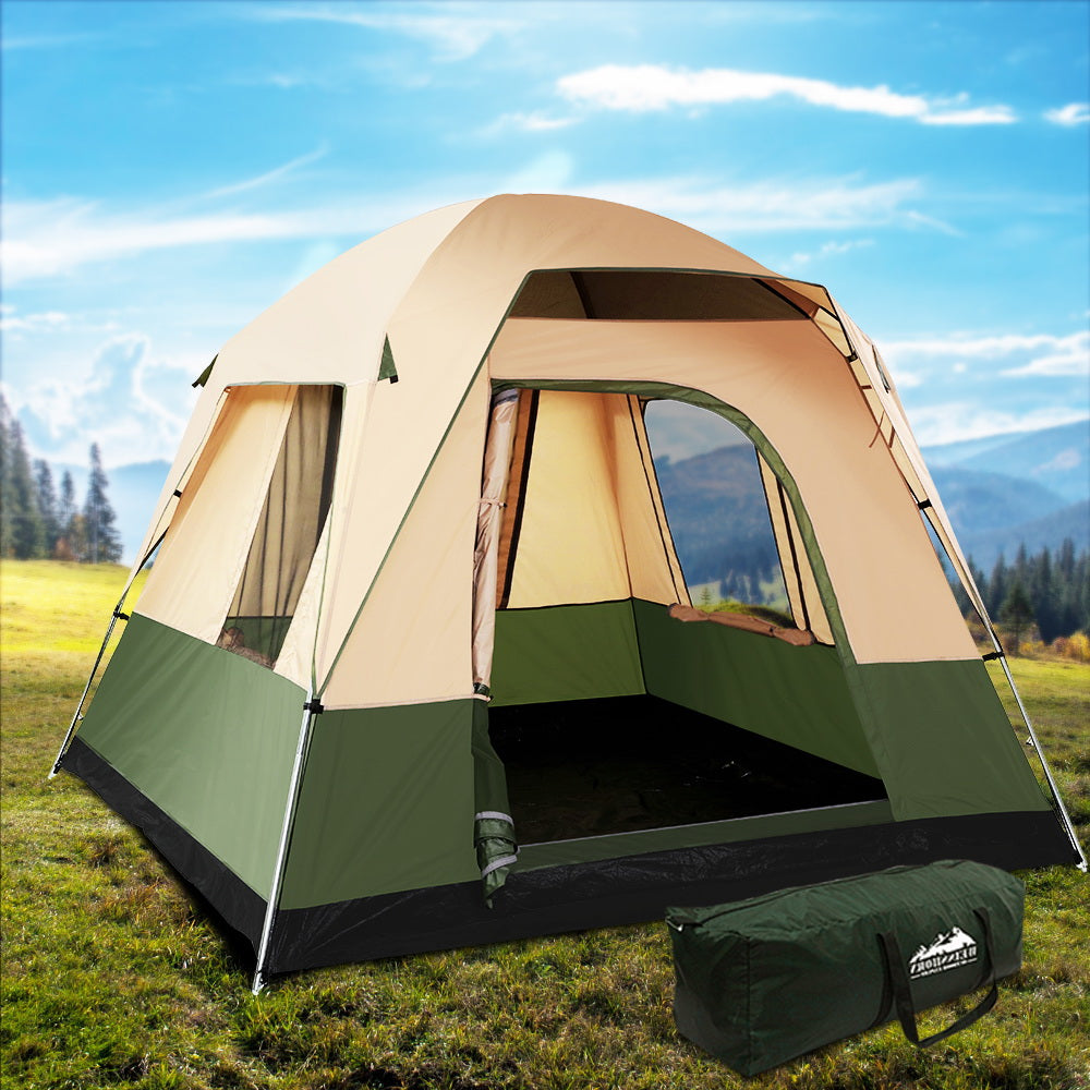 Weisshorn 4-Person Family Camping Tent – Green