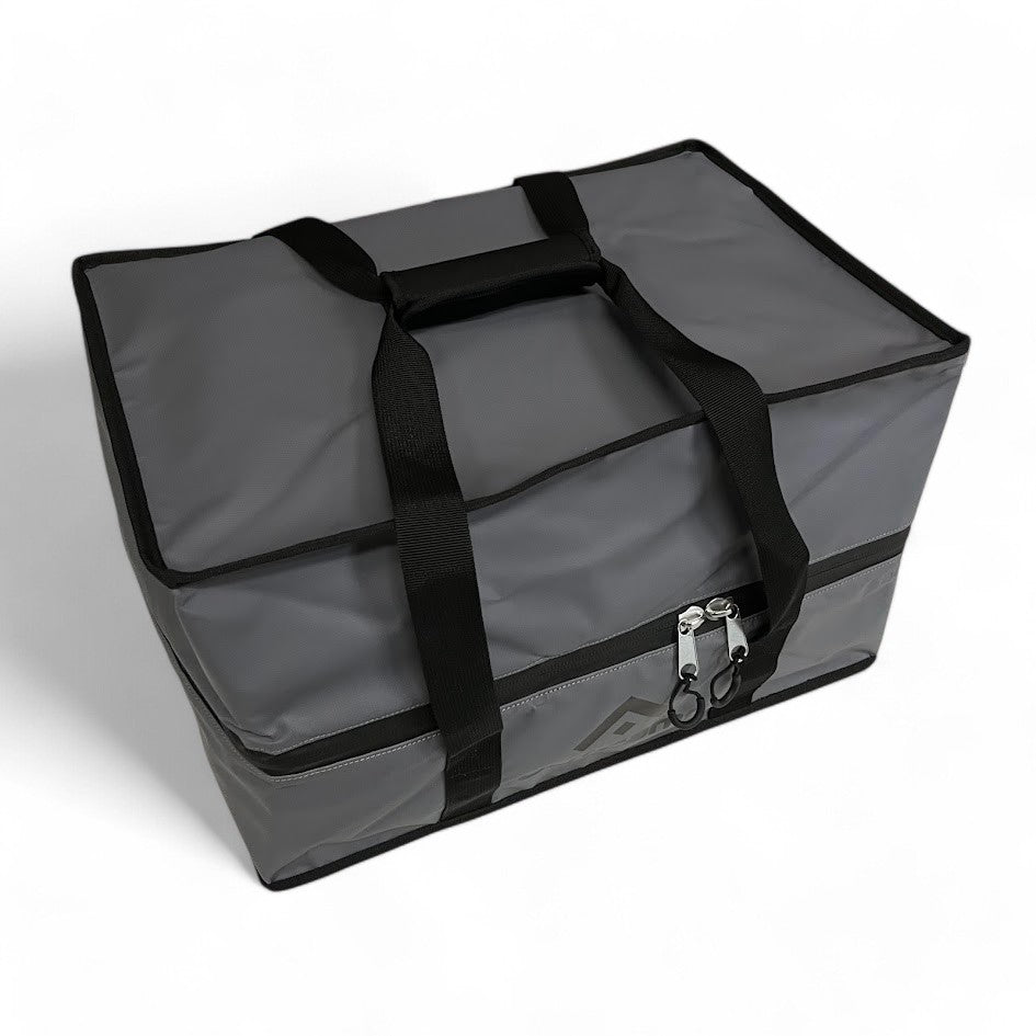 Toilet cassette storage bag with zip closure and carry handles