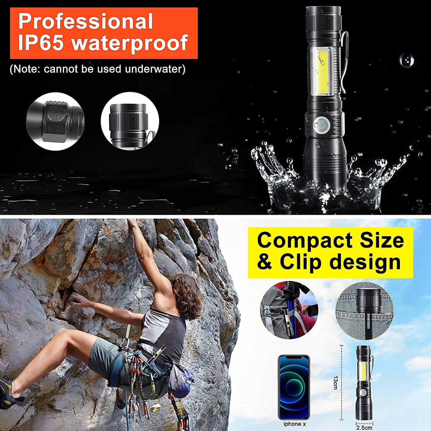 7-in-1 Rechargeable UV Flashlight – Versatile, Powerful, Waterproof