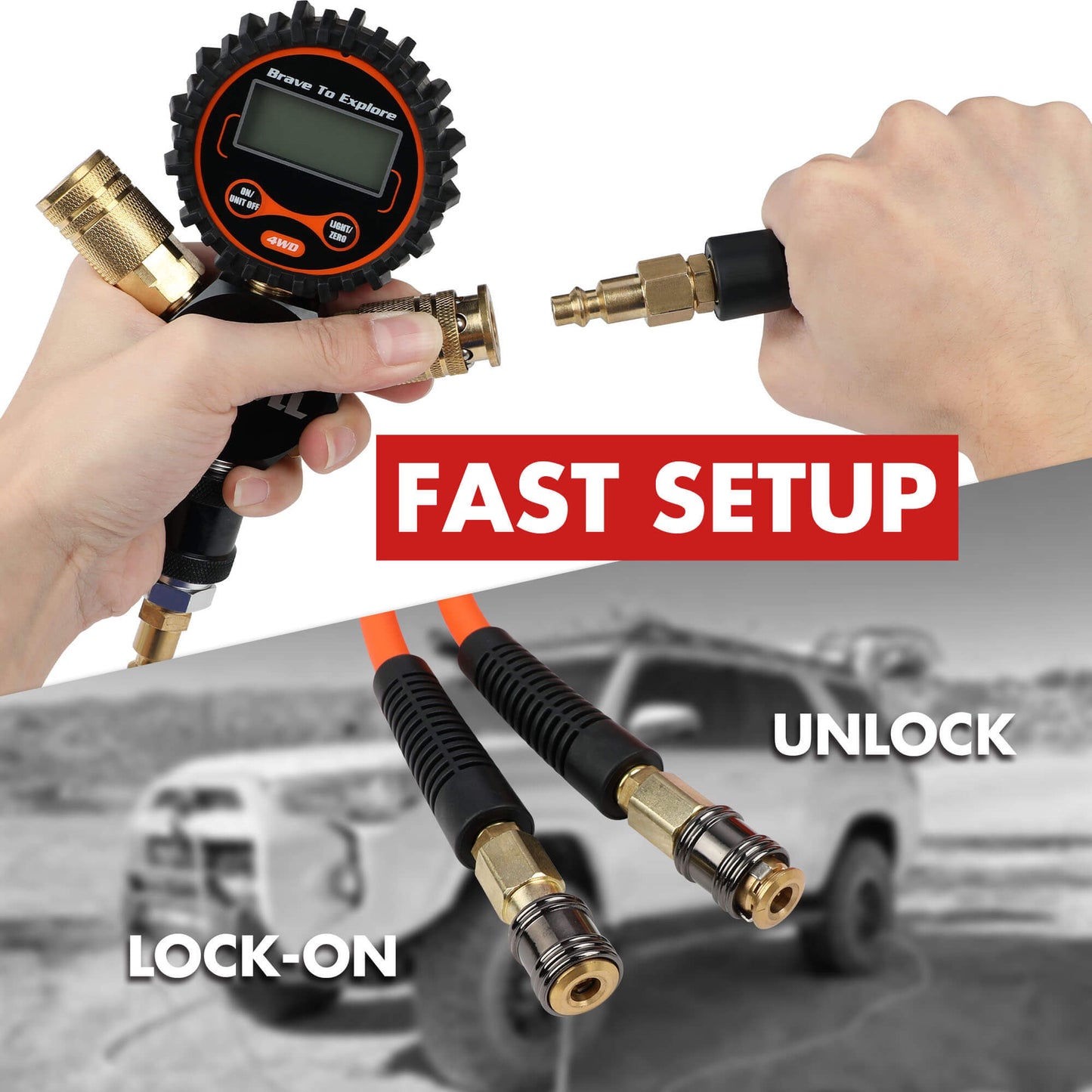 X-BULL Indeflate Digital 4-Hose Tyre Inflation & Deflation System – 4WD Pressure Equaliser