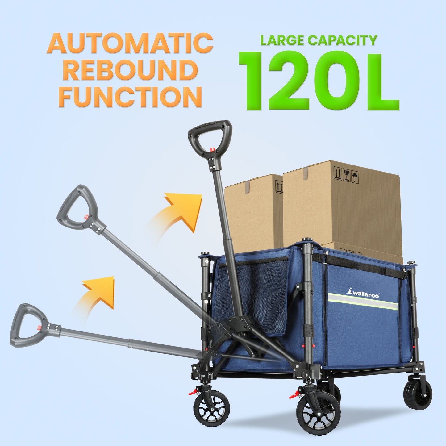 Wallaroo 120L Collapsible Camping Trolley – Built for Big Loads on the Move