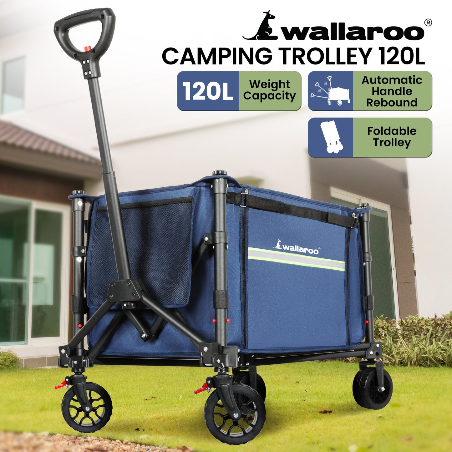Wallaroo 120L Collapsible Camping Trolley – Built for Big Loads on the Move