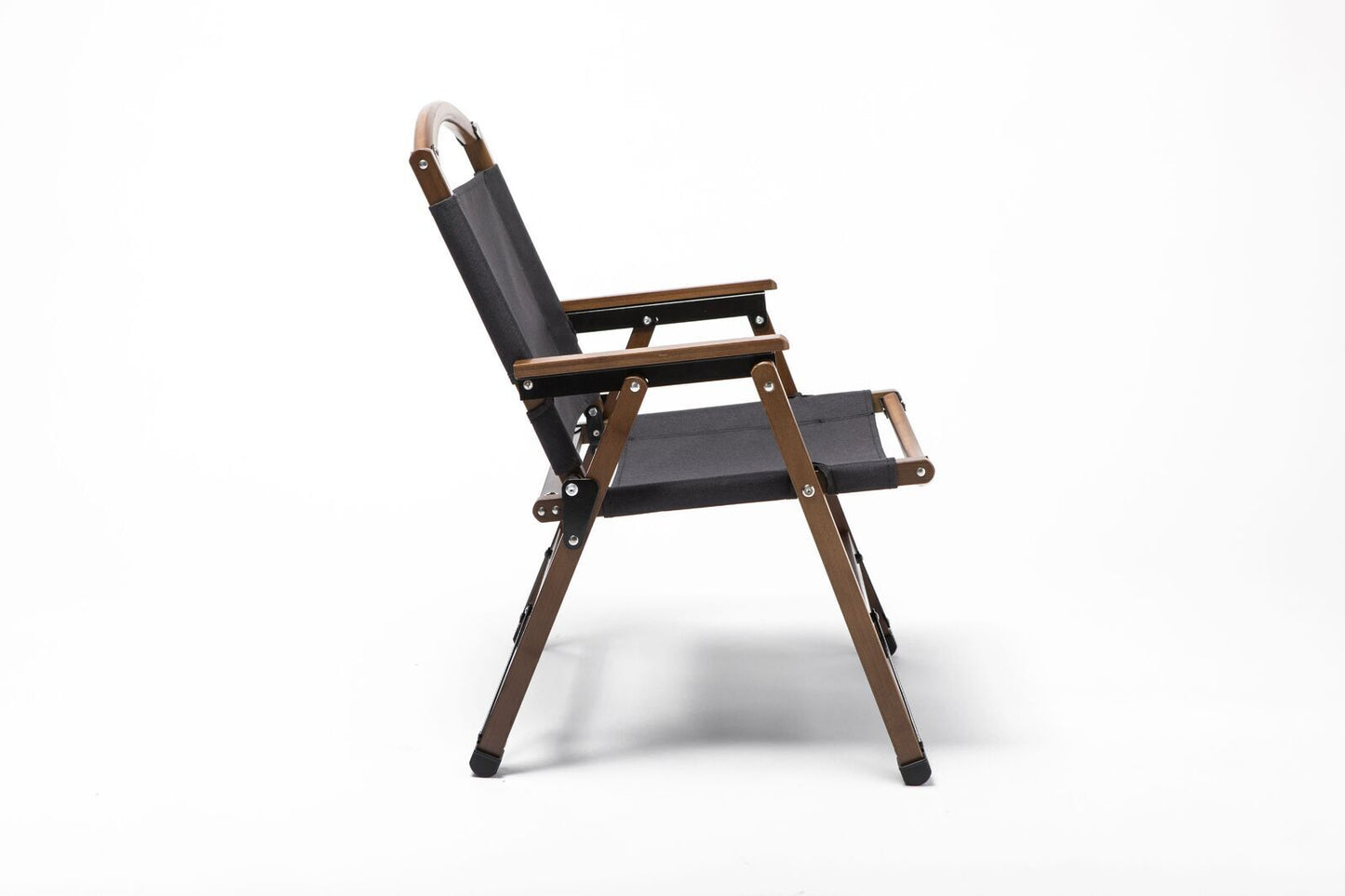 Bamboo Canvas Foldable Outdoor Camping Chair – Black | Stylish & Portable Travel Seating