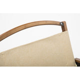 Bamboo Canvas Foldable Outdoor Camping Chair – Khaki/Beige | Stylish & Portable Travel Seating