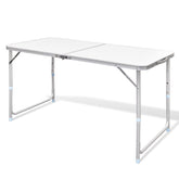 Aluminium Folding Portable Camping & Picnic Table – 120 x 60cm (White)