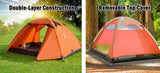 2-Person Lightweight Waterproof Camping Tent – Orange | Hiking, Backpacking, Cycling Ready