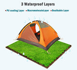2-Person Lightweight Waterproof Camping Tent – Orange | Hiking, Backpacking, Cycling Ready