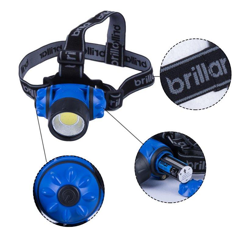 3 Mode COB LED Headlamp – Black/Blue | 120 Lumen, Adjustable & Hands-Free