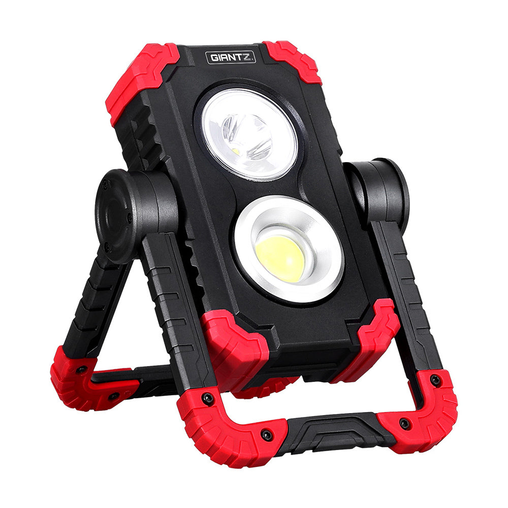 Giantz Rechargeable Work Light – 1000LM LED Folding Torch with USB & Power Bank