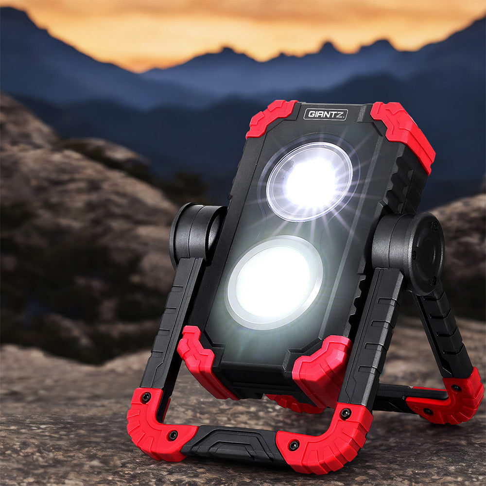 Giantz Rechargeable Work Light – 1000LM LED Folding Torch with USB & Power Bank