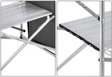Aluminium Foldable Camping Kitchen Table with Cupboard & Windshield – Outdoor Cooking Station