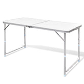 Aluminium Folding Portable Camping & Picnic Table – 120 x 60cm (White)
