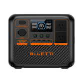 BLUETTI AC70P 1000W 864Wh portable power station straight front view showing full port layout with LCD screen, DC input, DC output, dual USB-C 100W, two USB-A 12W ports and two 230V Australian AC outlets