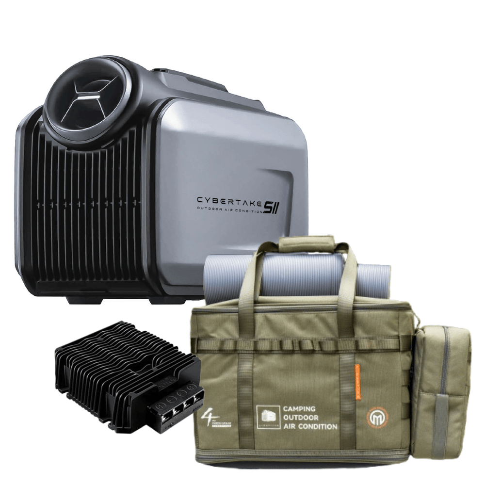 Cybertake S2 Pro portable air conditioner and heater unit with 48v booster and carry bag
