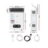 Devanti Portable Gas Water Heater – Outdoor Camping Shower (White)