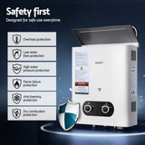 Devanti Portable Gas Water Heater – Outdoor Camping Shower (White)