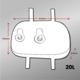 Diagram of Fleximake 20L grey water bladder showing 700 x 350 x 120 mm dimensions