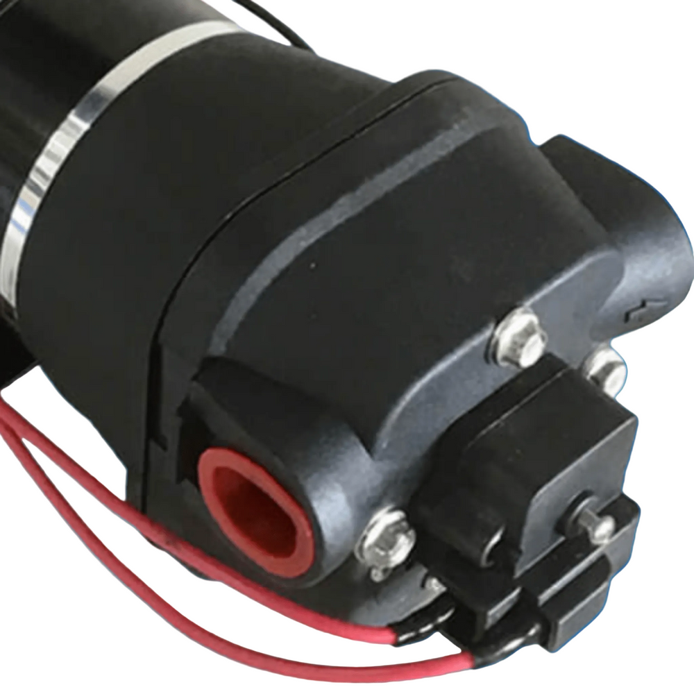 Close-up of pressure switch on Fleximake 12V high-performance pressure water pump 17L/min