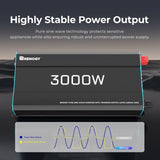 Renogy 12V 3000W Pure Sine Wave Inverter – High Output, Grid Priority & 6000W Surge
