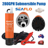 SEAFLO 12V Submersible & Inline Pump – 17L/min (280GPH) Water & Diesel Transfer Pump