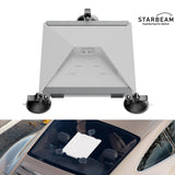 Starlink Mini triple suction cup mount installed on vehicle sunroof with three suction cups for stable mobile Starlink setup