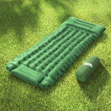 Weisshorn Self-Inflating Camping Mattress – Single Sleeping Mat with Pillow | 9cm Thick Air Bed Pad | Green