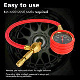 X-BULL Tyre Deflator with Brass Fittings and Red Hose – Easy to Use Rapid Deflation Tool