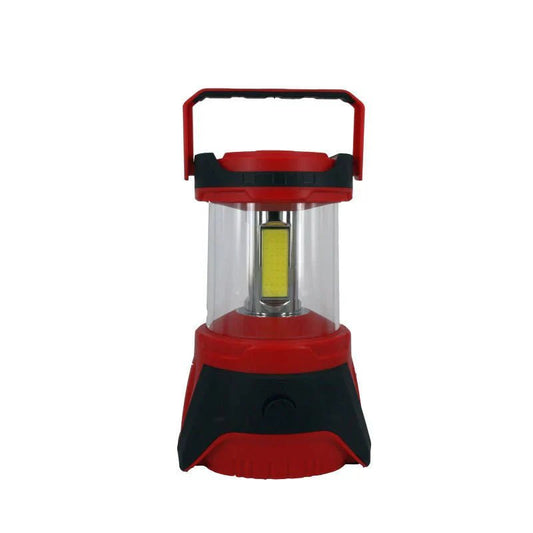 Dorcy 2000 lumen LED camp lighting lantern in red and black