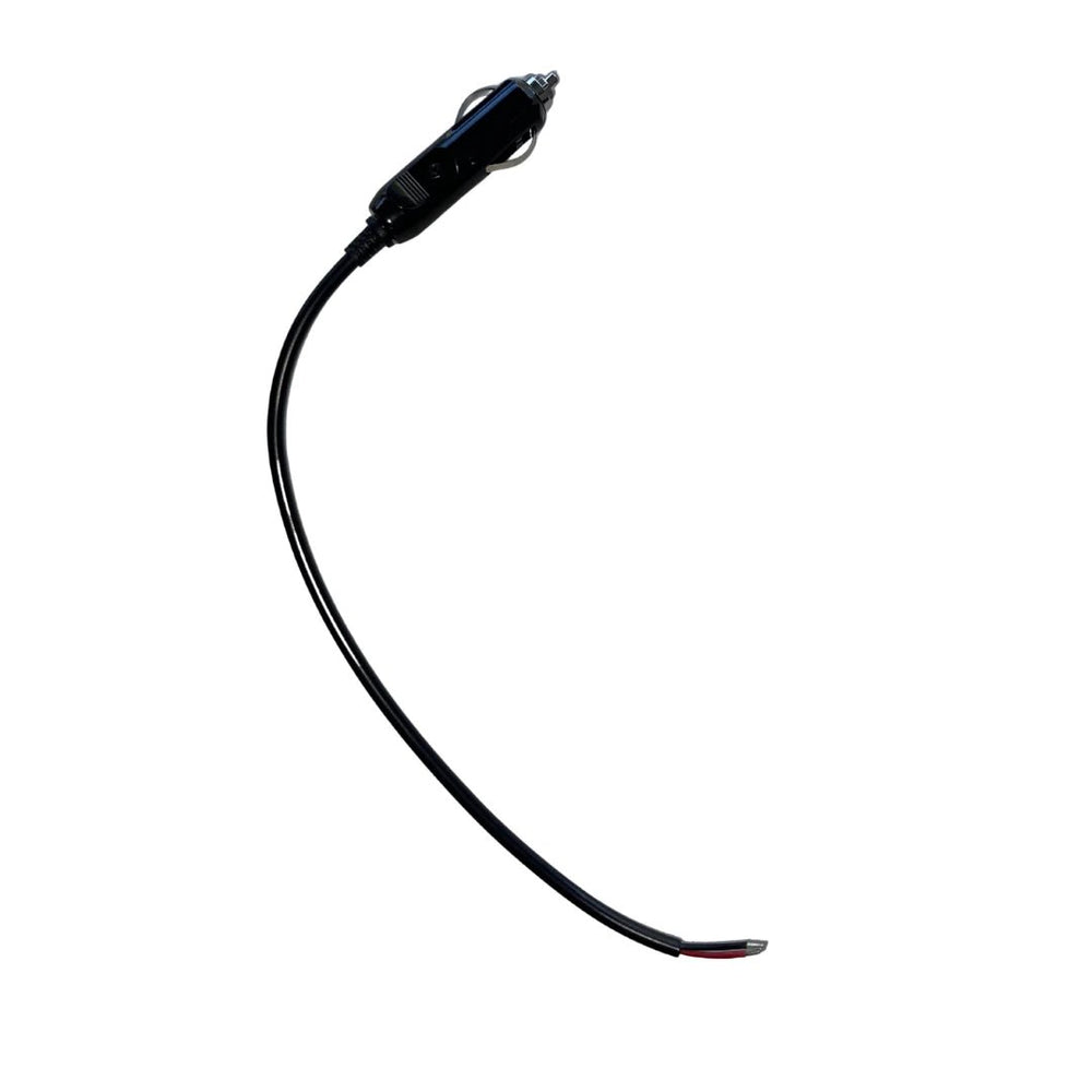 12V cigarette plug power lead 30cm with bare end wire output and inline 25A fuse for caravans 4WDs and off-grid installs
