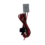 12V Anderson-style plug power lead 2 metre coiled with red and black bare end wire output and inline 25A fuse holder for caravan and 4WD accessory circuits