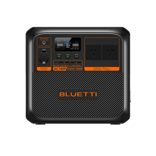 BLUETTI AC180P Portable Power Station – 1,800W AC Output, 1,440Wh LiFePO₄ Battery, 45-Min Fast Charge, App Control